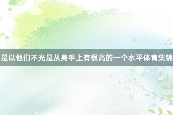 是以他们不光是从身手上有很高的一个水平体育集锦