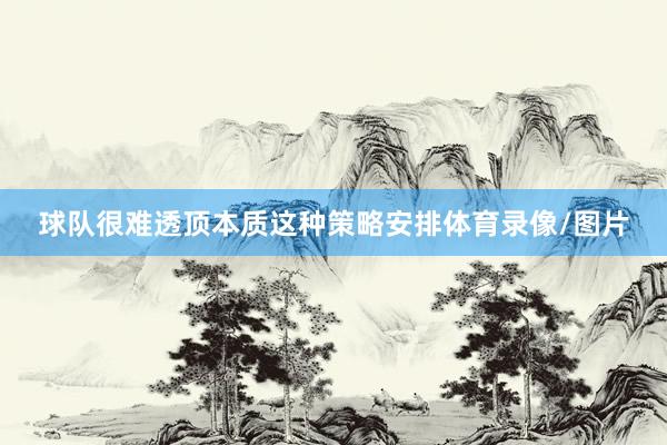 球队很难透顶本质这种策略安排体育录像/图片