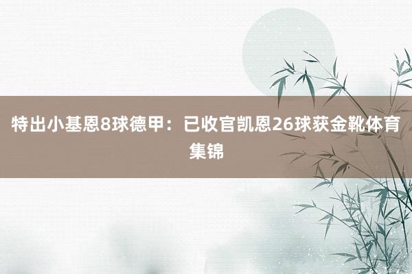 特出小基恩8球德甲：已收官凯恩26球获金靴体育集锦