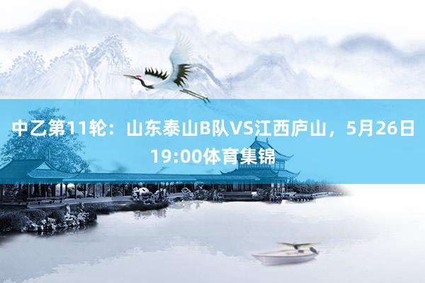中乙第11轮：山东泰山B队VS江西庐山，5月26日19:00体育集锦