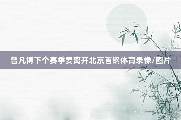 曾凡博下个赛季要离开北京首钢体育录像/图片