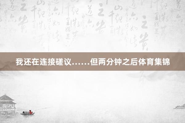 我还在连接磋议……但两分钟之后体育集锦