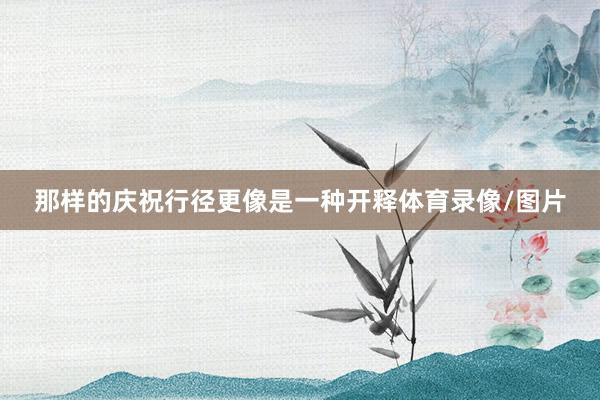 那样的庆祝行径更像是一种开释体育录像/图片