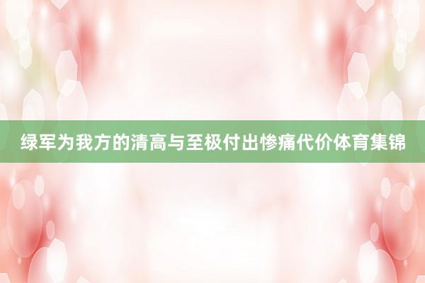 绿军为我方的清高与至极付出惨痛代价体育集锦